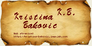 Kristina Baković vizit kartica